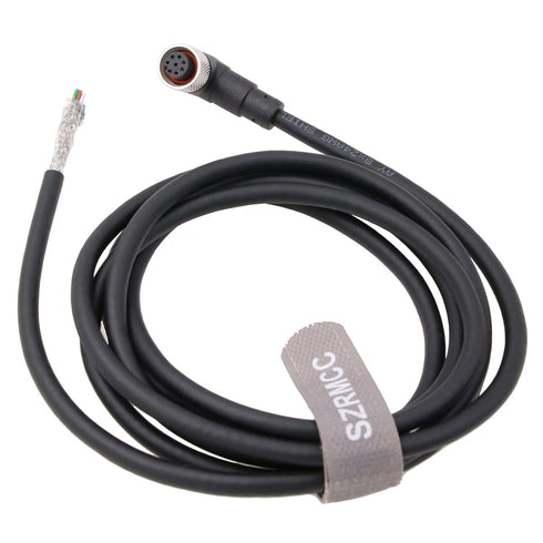 M12 A Code Right Angle 8 pin Female to Open Shielded Industrial Aviation Sensor Cable for Automation Control I/O Fieldbus Module Device Network (R...
