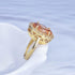 Hsitgexf Huge Oval Shaped CZ Cubic Zircon Wedding Party Statement Champagne Ring Engagement Inspired Cocktails Morganite Yellow Gold Plated Ring f...