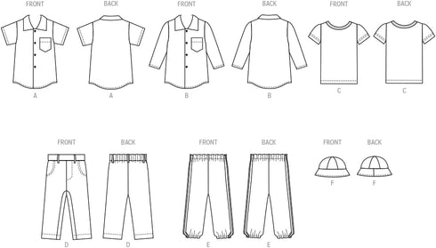 Butterick Babies, T-Shirt, Pants and Hat Sewing Pattern Kit, Design Code B6949, Sizes XS-S-M-L, Multicolor...