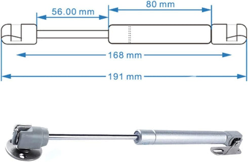 80N/18 lb Gas Strut Cabinet Hinge Safety Lift Support, Gas Shock and Soft Opening and Cushioning Telescopic Cabinet Door Rubber Head Gas Spring Su...
