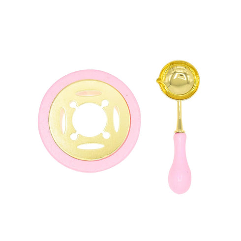 Wax Seal Kit, Wax Seal Warmer with Melting Spoon, Retro Melt Stove Pot Furnace Tool for Sealing Wax Beads Stamp, Ideal for Wedding Invitation Enve...