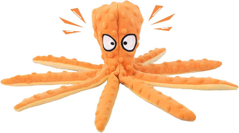 WishLotus Octopus Dog Chew Toy, No Stuffing Plush Dog Squeaky Toy with Crinkle Paper in Legs, Corduroy Interactive Dog Play Toy Dog Teething Toy f...