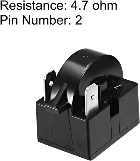 uxcell 2 Pcs 4.7 Ohm 2 Pin Refrigerator Start Relay for Compressor Black...