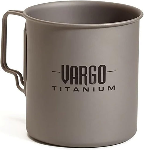 Vargo Titanium Travel Mug | Titanium Coffee Cup with Folding Handles | Light Weight 450 ml Capacity (15 Ounces) Travel Cup | 2.2 Ounces (62 grams)...