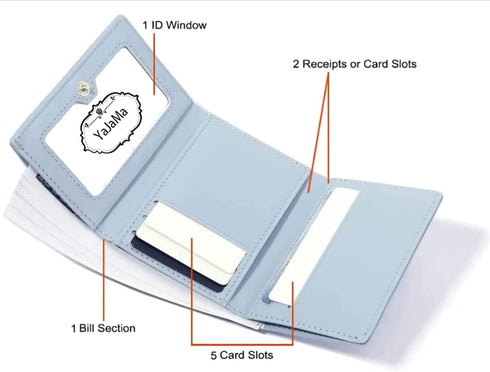 Women Wallet Cute Duck Rabbit Small Trifold Credit Card Case Organizer ID Window for Teen Girls (Blue Duck)...
