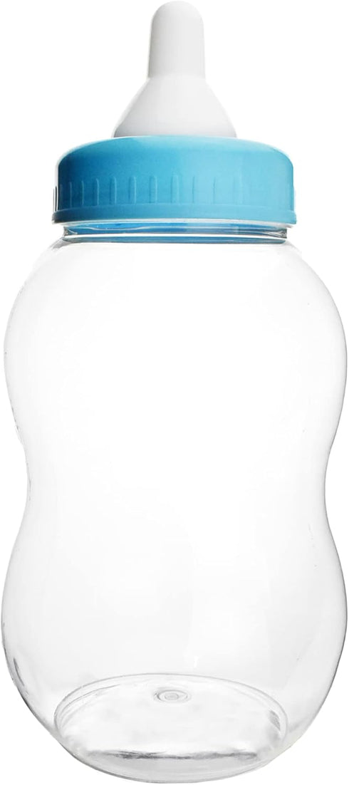 Homeford Jumbo Milk Bottle Coin Bank Baby Shower Plastic Container, 15-inch, Light Blue...