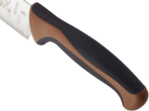 Mercer Culinary Millennia Color Handle Cutlery 7" Santoku Knife (Granton Edge) Brown...
