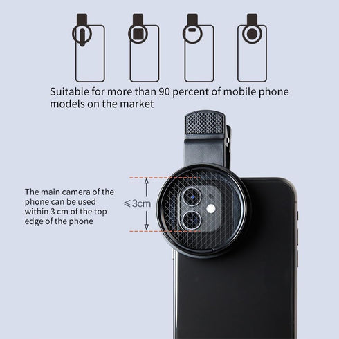 52mm Clip-on Phone Camera Lens Filter, 3 in 1 Phone Lens Filter Kit, CPL Lens + Macro Lens + Star Lens Universal Cellphone Lens Filter Compatible ...