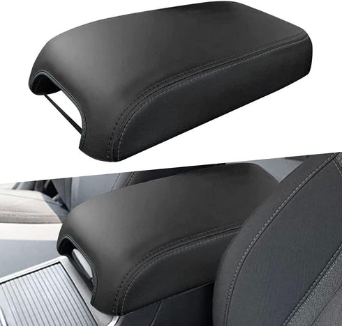 sportuli Center Console Cover Anti-Scratch Leather Armrest Cover Replace for 2011-2023 2024 Dodge Charger Chrysler 300 300C (Black Stitches)...