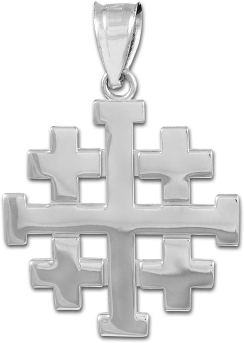 925 Sterling Silver Templar Crusaders Jerusalem Cross Pendant...