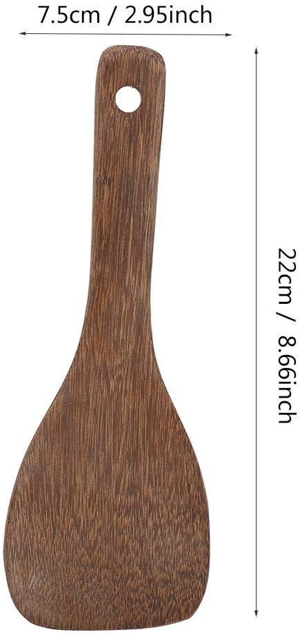 Fdit Kitchen Cooking Tool Shovel Wooden Spatula Fried Rice Turner Utensils Cooking Roasting(Semicircular)...