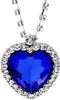 | Stunning Heart of The Ocean Necklace from Titanic Movie | Premium Alloy Silver and 1.3 x 1.38 Inches Swarovski Crystal | Definitely The Best Pre...
