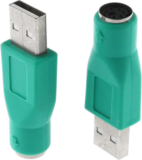 USB to PS2 Adapter 2PCS Green PS/2 Female to USB Male Converter Adapter for Mouse and Keyboard, Green...