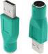 USB to PS2 Adapter 2PCS Green PS/2 Female to USB Male Converter Adapter for Mouse and Keyboard, Green...