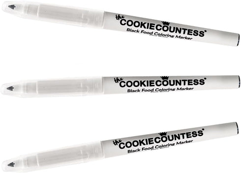 The Cookie Countess Black Fine Tip Food Marker- Value Pack of 3...