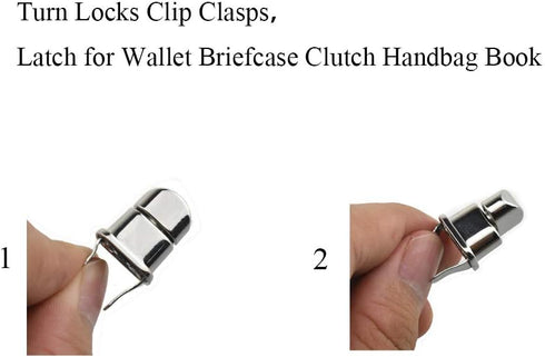 HAHIYO Twist Purse Closure Turn Locks Clip Clasp Easy Install with Online Instructions Picture for Wallet Briefcase Clutch Handbag 1.1 Inch Length...