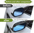 2 PCS Car Rear View Mirror Rain Eyebrow, 6.8" x 2.2" Thick Carbon Fiber Texture Waterproof Reflective Protective Cover, Maintain Clear Vision Side...