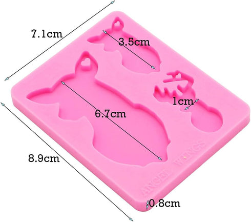 2Pcs Epoxy Resin Molds, Deer Family Resin Silicone Molds Keychain Resin Mold Silicone Molds for Resin Shiny Glossy Reindeer Family Epoxy Resin Cra...