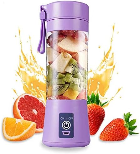 Portable Hand Held Blender for Shakes and Smoothies, Personal Blender for Protein with USB Rechargeable, 6-Point Stainless Steel Blades, 13oz Trav...