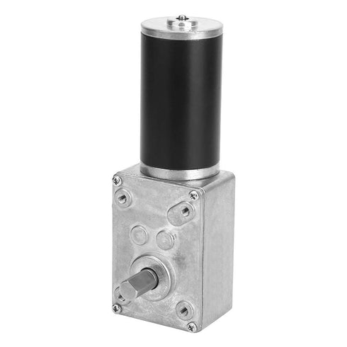 FTVOGUE 24V 10rpm Worm Gear Motor Speed Reduce Electric Motor Reversible Gear Motor for DIY Robot Rotating Table Door Lock Curtain Machine...