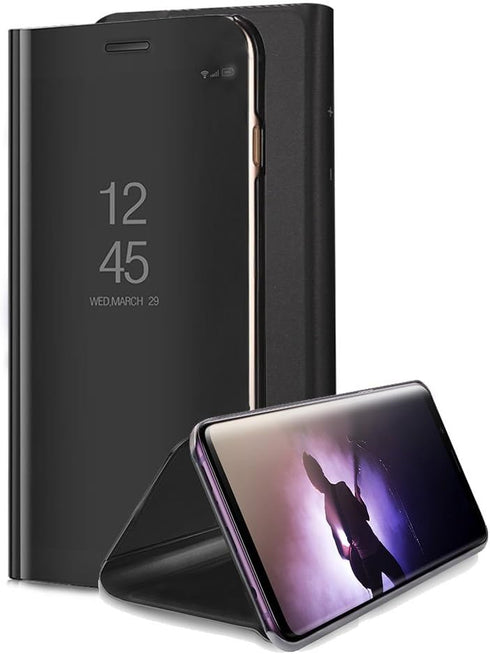 for Samsung Galaxy Note 8 Mirror Case, Plating PC Smart Clear View Window Vertical Flip Stand Cover Full Body Protective Shell with Screen Protect...