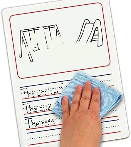 Double Sided Whiteboard 9”x12” Story Lined Dry Erase Board for Kids Writing Board Age 3-5 Practice Drawing Small White Board Teacher Elementary Gr...