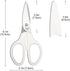 6in Multipurpose Scissors, Comfort Grip, Stainless Steel Sharp Basic Shears for Office Home Household Kitchen School Craft Supplies w/Protective C...