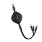 3 in 1 Charging Cable, USB Fast Charging, Retractable Cable (39.4" / 100cm) Three Universal Ports (/Type-C/Micro USB) Uses Car Office Home(Black)...
