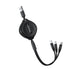 3 in 1 Charging Cable, USB Fast Charging, Retractable Cable (39.4" / 100cm) Three Universal Ports (/Type-C/Micro USB) Uses Car Office Home(Black)...