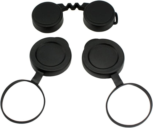 Objective Lens Caps 1 Set Eyepiece Cover Protection Objective Lens Cover Binocular Lens Caps Protective for Binoculars Black Rubber Camera Lens Ac...