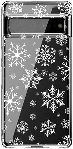 for Google Pixel 7 Pro Case, Winter Christmas Style with Cute Snowflake Design Transparent Soft TPU Protective Clear Case Compatible for Google Pi...
