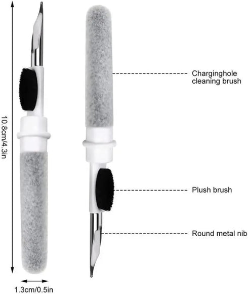 Multi Cleaning Pen Clearner Kit for Airpods; 1/2 Multifunction Cleaning Pen with Soft Brush for Bluetooth Earphones, Case, Mobile Phone, Camera an...