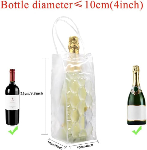 Wine Cooler Bag, Ice Bag for Wine Beer Bottle (2 Pack) Instant Cooling and Keeps Your Drink Cold Keep Cool and Chill Champagne Wine...