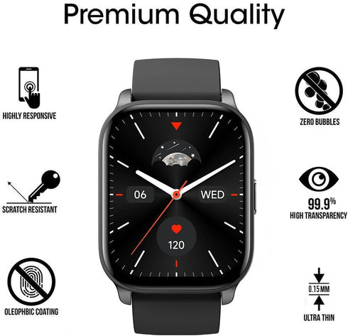 6 Pack IDW17 2.01" Watch Screen Protector Film Compatible with TOOBUR 2.01 inch Smartwatch IDW17 Screen Protectors Foils Screen Cover Crystal Clea...