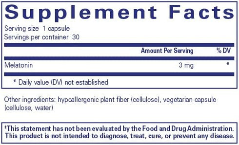 Pure Encapsulations Melatonin 3 mg - Antioxidant Supplement to Support Natural Sleeping & Relief of Occasional Sleeplessness - for Natural Sleep S...