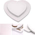 GGOUPTY Heart-Shaped White Canvas Board Stretched Canvas White Blank Canvas Frame Art Craft Set of 2 (8/12 inch) for Acrylilc Painting Oil Paint A...