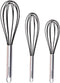 Silicone Whisk Set of 3 - Stainless Steel & Silicone Non-Stick Coating – wisking tool, Whisking, mini whisk, whisks for cooking (12-inch, 10-inch ...
