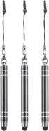 MECCANIXITY 3pcs Metal Touch Screen Pen Metallic Phone Stylus Pen Retractable Aluminum Alloy Mini Capacitive Pens Universal, Grey......
