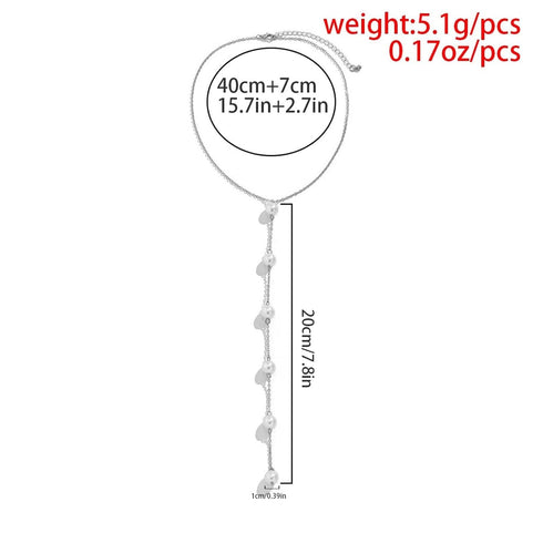 Long Pearl Necklace for Women Faux Pearl Drop Y Necklace Classic Imitation Pearl Chain Lariat Necklace Sexy Tassel Pearl Y-Pendant Necklace Jewelr...