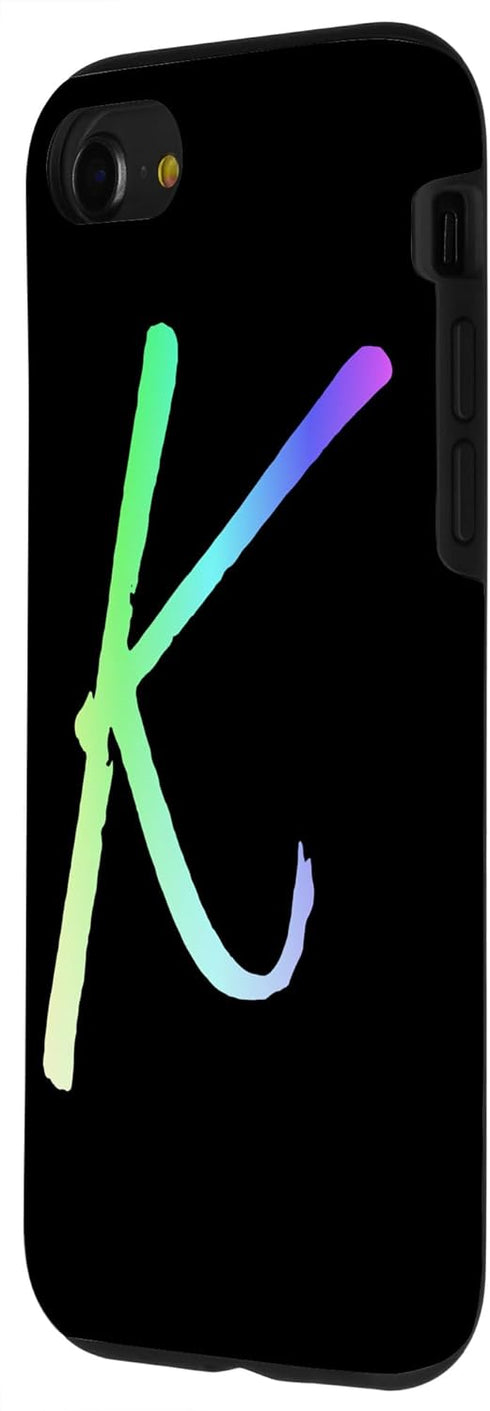 iPhone SE (2020) / 7 / 8 Initial K Phone Case Colorful Rainbow Bright Colors Letter K Case......
