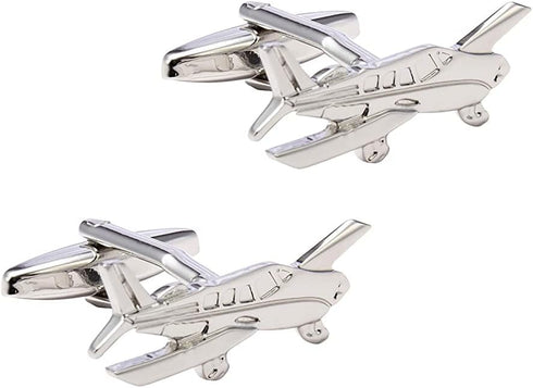 Executive Silver Aviation Piper Plane Cufflinks for Men...