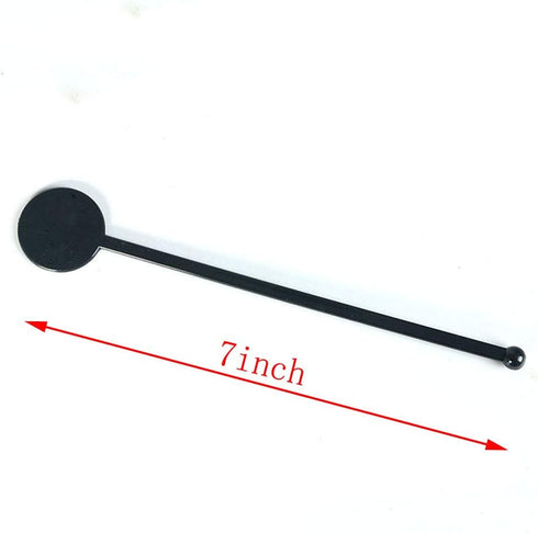 7 Inches Cocktail Swizzle Stick - Disc Top Drink Stirrers Plastic Coffee Whiskey Stirrers Pack of 50 (Black)...