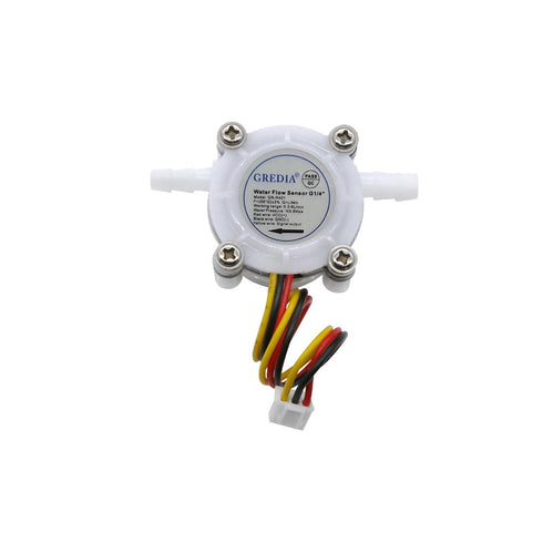 1/4" Water Flow Sensor Food-Grade Switch Hall Effect Flowmeter Fluid Meter Counter Connect Hosepipe 0.5-3L/min (Pack of 2?...