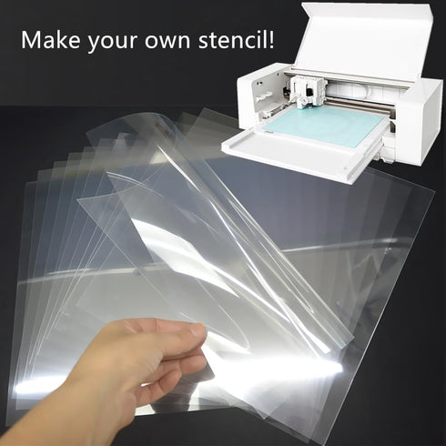 12-Pack 5 mil 12-Inch-by-12-Inch Blank Stencil Sheet for Cricut Vinyl, Silhouette, Transparent PET Acetate Mylar Craft Template Material...