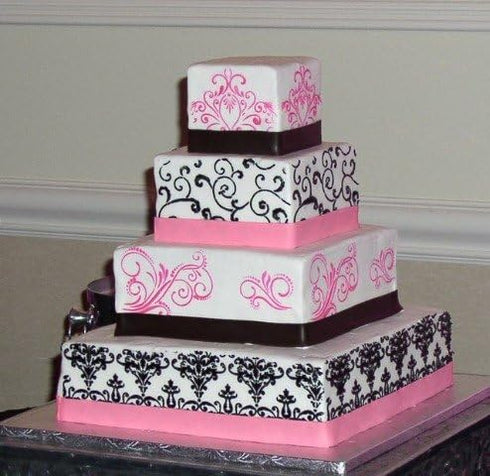 Designer Stencils C480 Five Scroll Cake Stencil Set, Beige/semi-transparent...
