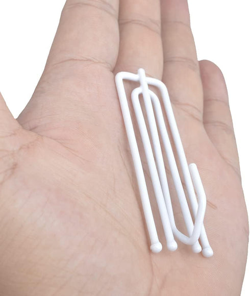 Ailejia White Curtain Drapery Pleat Hooks 4 Prongs Drapery Hooks Traverse Pleater Pinch Pleat Clips Hooks 50pcs for Slides Clasp Drapery Hooks...