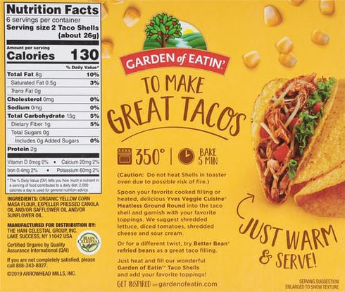 Garden of Eatin' Taco Shells, Yellow Corn, 5.5 oz...