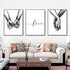 16"x20" Love and Hand in Hand Wall Art Canvas Print Poster,Simple Fashion Black and White Couples Sketch Art Line Drawing Decor for Home Living Ro...