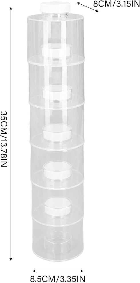 Atyhao Portable Spice Rack with Separate Covers, Transparent Spice Storage Box 6pcs Stackable Seasoning Pot for Kitchen...