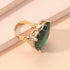 Big Diamond Heart Promise Open Band Ring for Women Girls Vintage CZ Gold Plated Adjustable Expandable Geometric Statement Rings Comfort Fit Fashio...